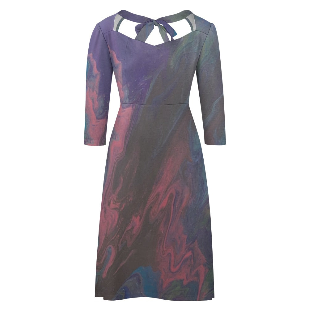 Sweetheart Knot Flare Dress