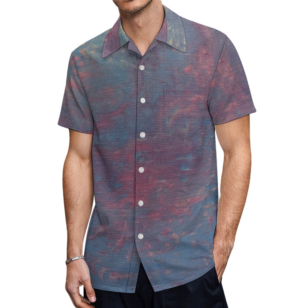 Men’s Short Sleeve Button Down Shirt Intermission Blues