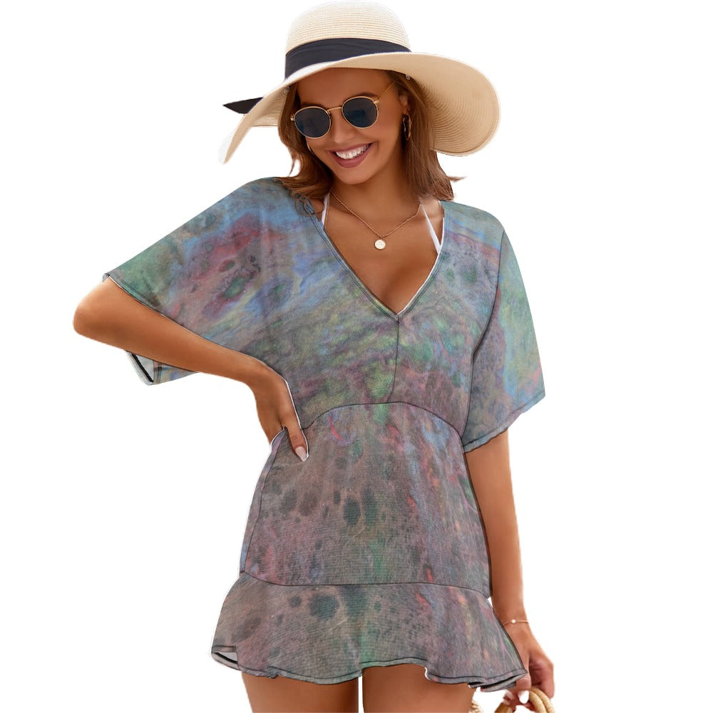 Ladies Thin Short Sleeve Cover-Up Dress Intermission Blues Series