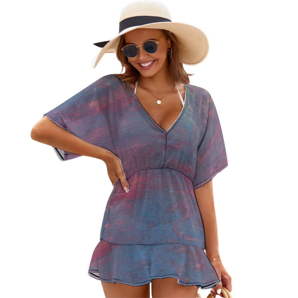 Ladies Thin Short Sleeve Cover-Up Dress Intermission Blues Series
